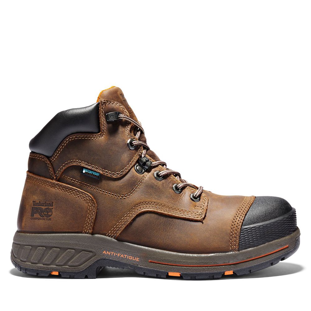 Botas de Trabajo Masculino - Timberland Pro® Helix Hd 6" Comp Toe - MOUIP1983 - Marrom/Pretas